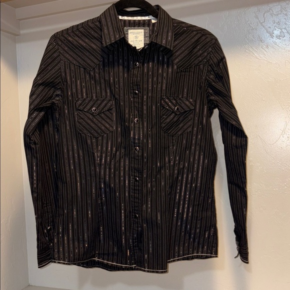 Black Striped Button-Up Shirt - Picture 1 of 6